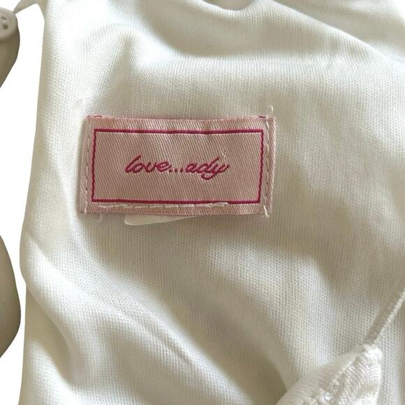 Love Ady Women’s Embroidered Cotton Halter Maxi Dress Ivory Size S/M - Picture 8 of 8